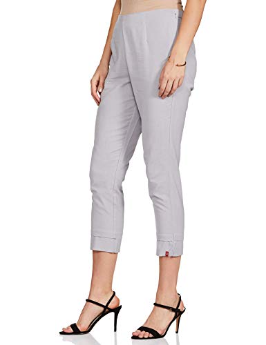 Image of BIBA Women Cotton Blend Regular Solid Pants
