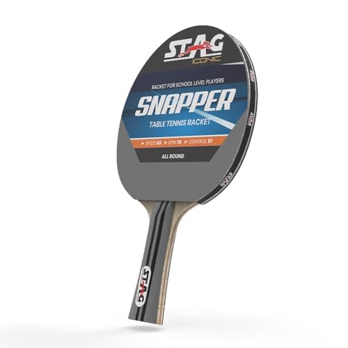 Stag Iconic New Snapper Series Table Tennis (T.T) Racket | Spring Into Action with Vibrant, Playful Ping-Pop Colors | Beginner Training Series T.T Racquet Grey Black (B0DB5CN41Z) Amazon Price History, Amazon Price Tracker