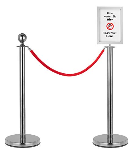 Stagecaptain PLS-150 Deluxe 2.1-200G poteaux de balisage syst. de guidage 2,0m argenté set panneau