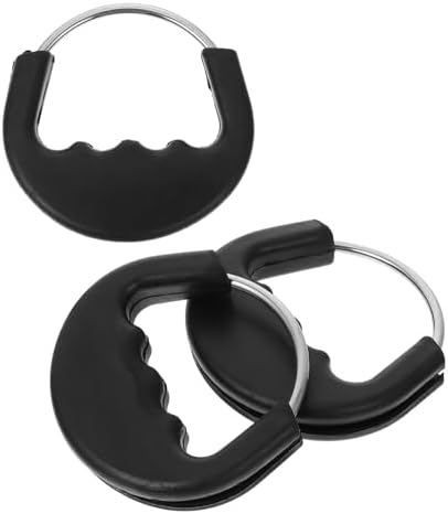 3pcs Black Rubber Dog Walking Leash Handle for Pet Pulling Rope Grip