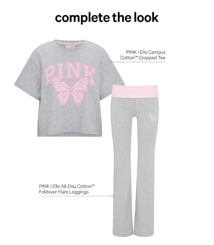 Victoria's Secret PINK | Elle Campus Cotton™ Cropped Tee, Medium Heather Grey, S - image 5