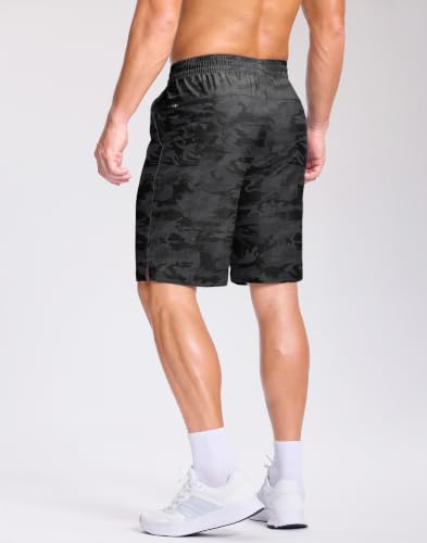 Image of GGJ Men's Lightweight Athletic Shorts with 2 Zipper Pockets 7 inch /9 inch /5 inch Gym Workout Running Quick Dry Tennis Shorts for Men