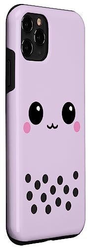Hülle für iPhone 11 Pro Süßes Kawaii Bubble Tea Boba Tee Boba Gesicht - Taro Purple