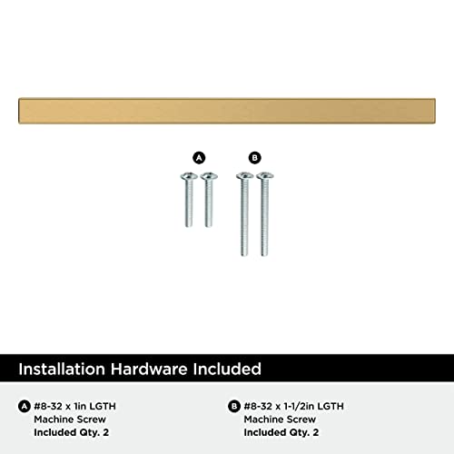Image of Amerock 25 Pack 5-1 /16 inch Bar Pulls Square Champagne Bronze Drawer Pull | 5-1 /16 inch (128mm) Center-to-Center Mounting Distance and 7-3 /8 inches Overall Length, Durable Zinc Cabinet Hardware
