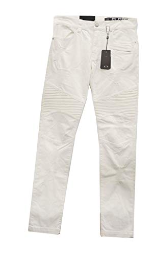 Armani Exchange Men's Moto Rip and Repair Bull Cotton Stretch Denim3