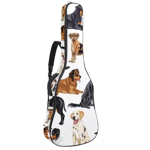 Sac de transport pour guitare acoustique dalmatien idéal pour les trajets quotidiens à pied
