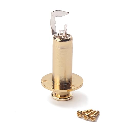 CORHAD 1/4 Guitar Mono Endpin Output Jack Plate Socket 6.35mm Stereo/mono Jack Socket for Acoustic Folk Guitar Pin Jack for Guitar Tail p