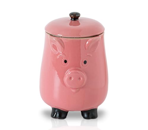 GABROC Pig Shaped Cookie Jar - Ceramic Candy Jar with