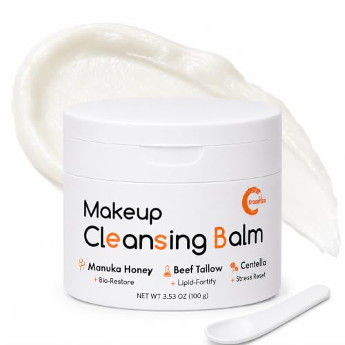 Grocerism Makeup Remover Cleansing Balm with Manuka Honey & Tallow, 3.53 oz