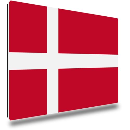 TRIOSK Kühlschrankmagnete Länderflaggen Magnet Flagge Dänemark Länder Reise Souvenir Geschenk für Reiselustige Frauen Männer Weltenbummler Kühlschrank stark eckig groß 85x55 mm