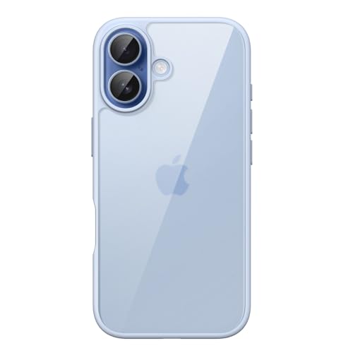 Image of JETech Case for iPhone 17 6.3-Inch, Shockproof Phone Bumper Cover, Solid Color Matte TPU Frame, Anti-Scratch Clear Back (Mist Blue)