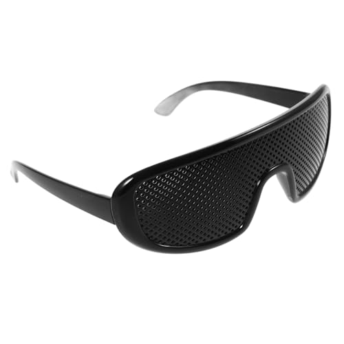 CLISPEED Lochbrille Augenbrillen Mit Winzig Sichtverbesserung Brille Mit Nadellöchern Pinhole Korrektur Sehvermögensbrille Korrekturbrille Mit Löchern Brillen Für Damen Plastik Schwarz