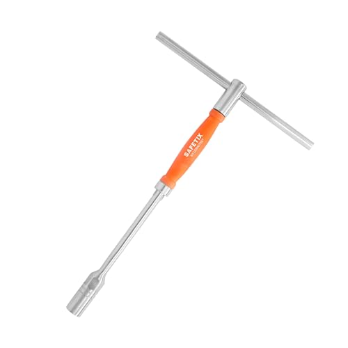 Image of PERF T-Handle Socket Wrench with Flexible Grip, Selected Alloy Steel Handle, CRV Socket, Chrome Plated Finish, Heat Treated, Plastic Revolving Grip (9mm)