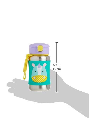 Skip Hop Zoo Unicórnio Garrafinha de Aço Inox, Verde, 350 ml