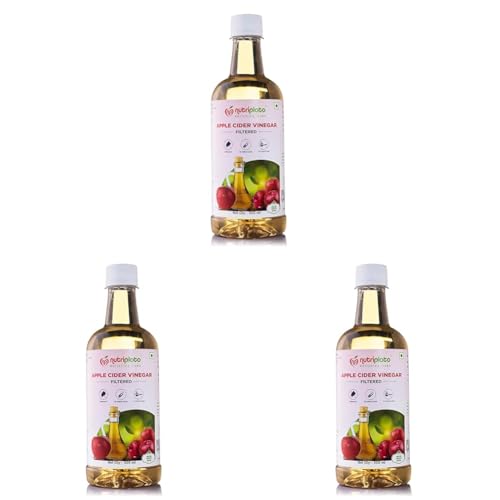 Image of Nutriplato-enriching lives Filtered And Unflavored Apple Cider Vinegar, 500 ml (Pack of 3)