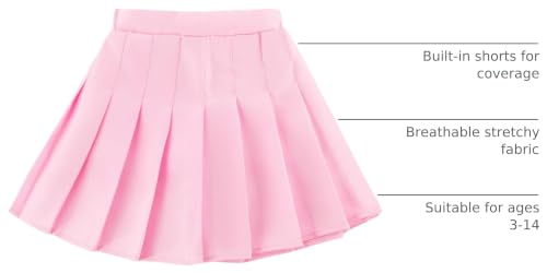 Image of Girls Pleated Skirts Built in Shorts Little Kid Athletic Flowy Skorts Skirts Toddler Girls Tennis Skorts for Girl 3-14 Years