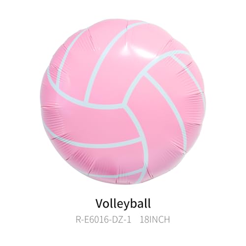 Image of 6pcs 18 inch Pink White Volleyball Balloons Volley Ball Balloons for Girl Sports for Volleyball Birthday Party Decoration Volleyballs Baby Shower Senior Night Party Decor Girl Sports Theme Party