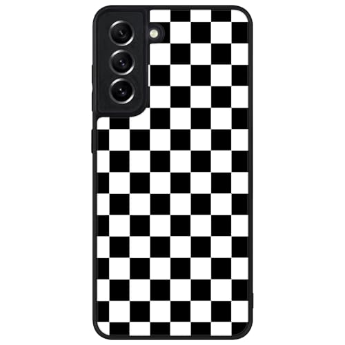 Coque Samsung S21 FE évite rayures et casse avec dos rigide et silicone motif carreaux
