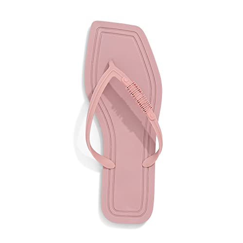 Flip flop borracha bico quadrado rosa 37/38