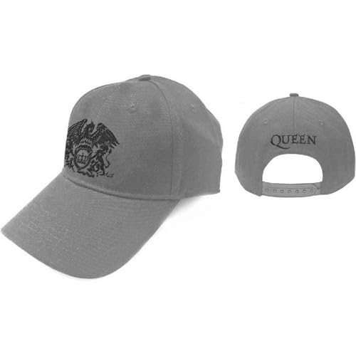 Queen Baseball Cap Black Classic Crest Official Grey Strapback One Size