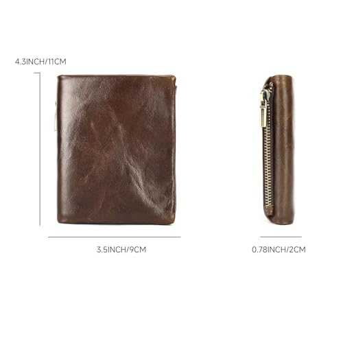 Men's Wallet Leather Retro Men's Light Luxury Business Wallet for Party，Travel(Brown)2