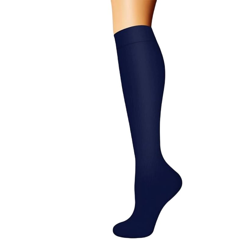 Chaussettes De Contention Unisexe Bas de Contention Couleur Unie Chaussettes de Compression Pour Hommes et Femmes, Idéales pour Vols, Voyages et Sports