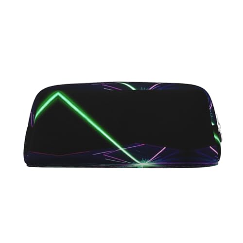 Astuccio pelle semicircolare con luci laser portatile da viaggio per trucchi ideale per matite e e per riporre tutti i giorni