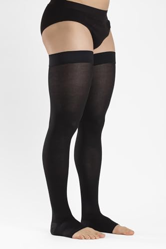Image of Relaxsan M2070A Cotton open-toe medical compression hold-up stockings (20-30 mmHg), 100% Made in Italy