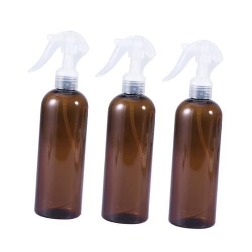 EPIGEIST 3 piezas Botellas Spray Plásticas para Peluquería y Limpieza Pulverizador Recargable Ligero y Fácil de Usar Diseño Ergonómico Marrón para Agua y Productos Líquidos