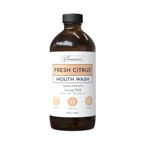 Living Well with Dr. Michelle Fresh Citrus Remineralizing Mouthwash | Hydroxyapatite & Colloidal Silver Formula | Alcohol-Free, Natural & Organic | Fluoride-Free Mouth Rinse Cover