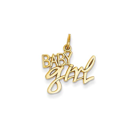 14k Yellow Gold Baby Girl Pendant Charm Necklace Talking Fine Jewelry For Women Gifts For Her