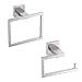 Price comparison product image KES Bathroom Accessory Set Toilet Roll Holder and Towel Ring Set Self Adhesive Contemporary SUS304 Stainless Steel Rustproof 2-Piece Wall Mount Brushed Finish, LA242DG-21