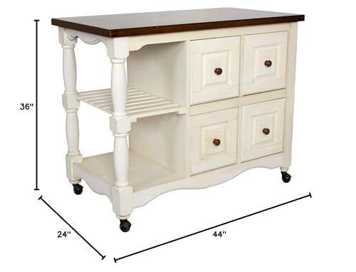 Sunset-Trading-Andrews-Kitchen-Cart-Antique-White-and-Chestnut Sunset Trading Andrews Kitchen Cart Antique White and Chestnut