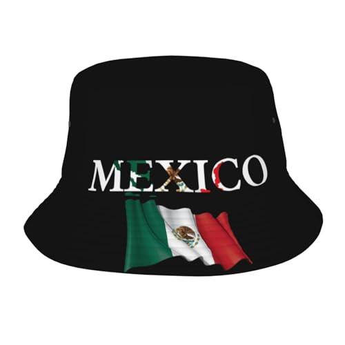 Mexico Fisherman Hat for Women Men Mexico Sun Hat Flag Caps Mexican Bucket Hat