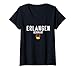 Damen Erlangen Germany Map Flag Vintage Travel Design T-Shirt mit V-Ausschnitt