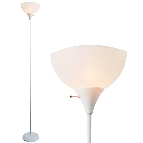 Newhouse Lighting NHFL-JO-WH Joey 71-inch Modern Standing, Torchiere Floor Lamp