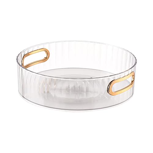 SM SunniMix Plateau decoratif, Plateau Rond, Boîtes à Bijoux, Plateau Tournant de Style Nordique Organisateur de Placard Plateau de Service Organisateur de Bijoux, F-Blanc 28.2cmx8.5cm