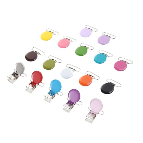 ibasenice 17 Piezas Clips Redondos de Acero para Manualidades y Costura con Diseño Simple, Alta Resistencia y Sujeción Firme para Chupetes y Baberos en Uso DIY