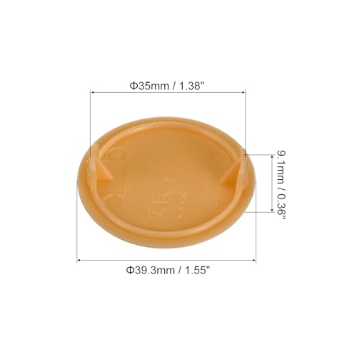 Image of uxcell 20Pcs Hinge Hole Covers, 35mm(1 3 /8 inch) Dia Plastic Concealed Hole Cover Round Flush Type Caps for Furniture Cabinet Cupboard, Orange