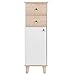 AYNEFY Commode de salle de bain Armoire à pharmacie étroite avec 2 tiroirs et porte Blanc Pour salon, chambre à coucher, couloir 30 x 30 x 93 cm