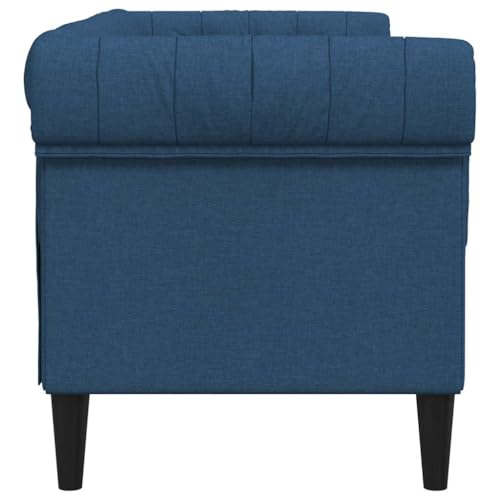 Sofá de 2 plazas azul Chesterfield de tela acolchado 182cm de largo 6