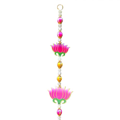 Image of CraftVatika Pichwai Cow and Lotus Wall Hanging Latkan for Door Decoration, Diwali Decor Items, Diwali Decoration for Home, Festival Decorations Items, Pichwai Cow Hanging- 34 Inch Height,1 Pair