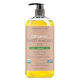 MAJESTIC PURE USDA Organic Sweet Almond Oil | 100% Pure & Natural Cold Pressed Oil Sweet Almond Oil for Skin, Face, Nails, Hair, Scalp & Massage | 8fl oz