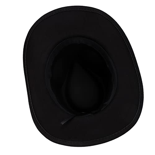Western Cowboy Hat For Men Women Classic Roll Up Adjustable Fedora Hat With Buckle Belt A-Black #TOP2