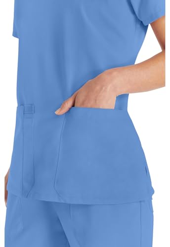 Dickies EDS Essentials Scrubs, V-Neck Womens Tops with Four-Way Stretch and Moisture Wicking DK615, XS, Ciel - image 2
