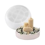 BIGEBO Molde de resina de cuenco grande, soporte de