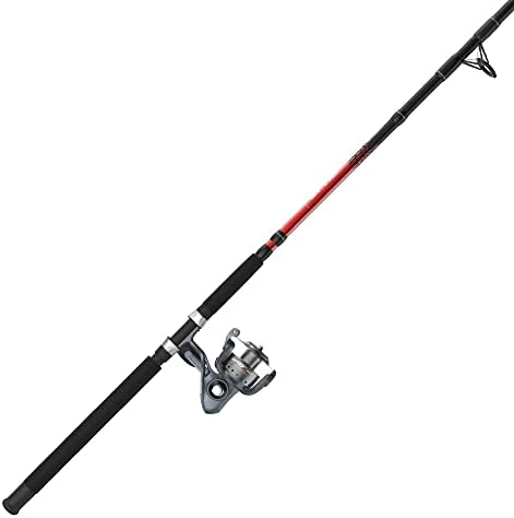 Quantum Optix Spinning Reel and Fishing Rod Combo, 7-Foot 2-Piece Graphite Composite Fishing Pole, Extended EVA Rod Handle, Size 60 Reel, Changeable Right- or Left-Hand Retrieve, Silver