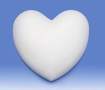 Glorex Styrofoam Polystyrene Hearts Frame, White, 12 x 5 x 3 cm
