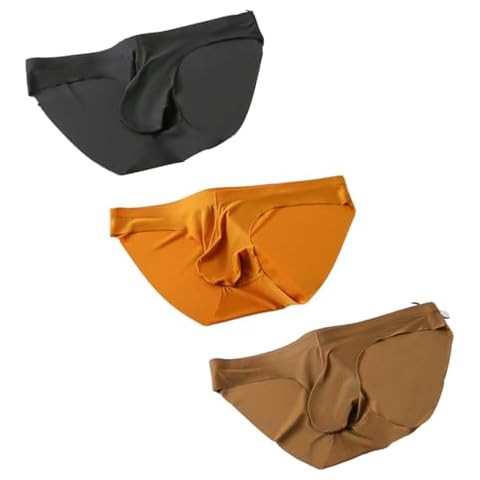 GAOGAO Ice Silk Men Short Briefs Sexy Pounch Underwear Fitness Sport Underpants (US, Numeric, 29, 32, Regular, Regular, mix 01) Cover
