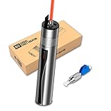 Rechargeable Visual Fault Locator, VFL Fiber Optic Red Light Cable Tester, Retractable Head fits SC FC ST Fiber Laser with LC Adapter VFL Tester Kit Red Light Pen for CATV Network Cable Test